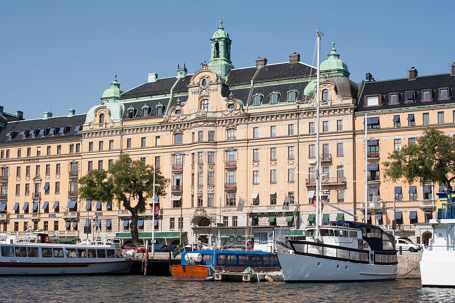 stockholm, sweden, building, architecture, scandinavia, urban, house, building exterior, nautical vessel, built structure