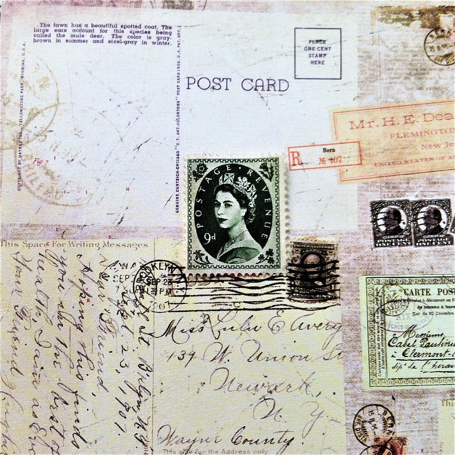 paper, document, map, vintage, old, print, post, stamp, close-up, number