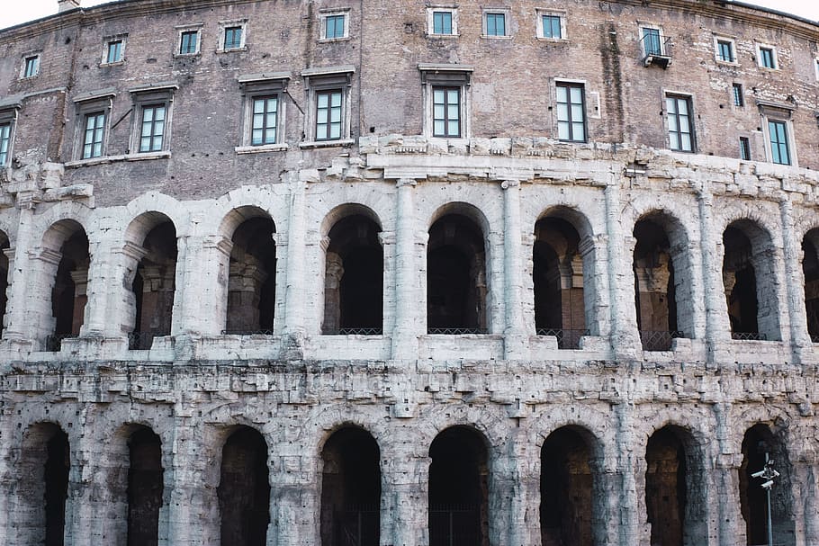 Teatro Marcello, arquitetura e paisagem urbana, locais de viagem, coliseu, itália, arquitetura, anfiteatro, roma - Itália, romano, europa