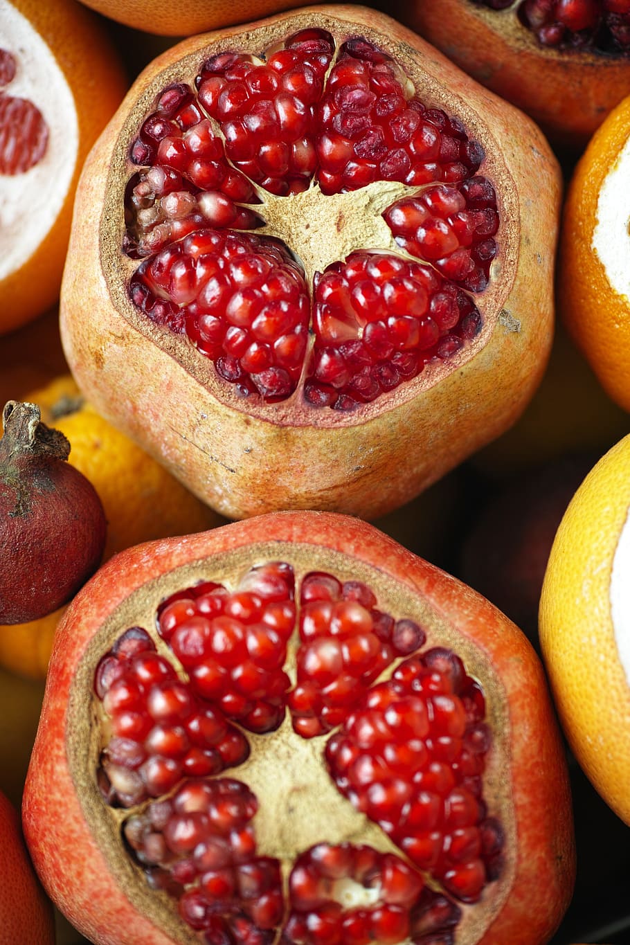 pomegranate, fruit, macro, fruits, diet, fresh, food, healthy lifestyle, vitamin, red