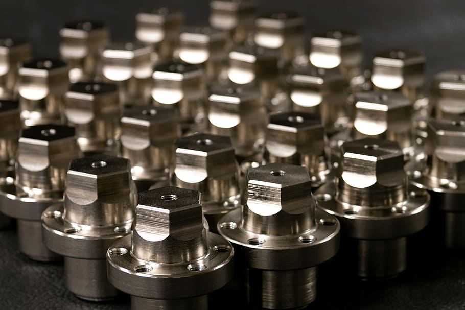 machined parts, metal, metallic, industry, steel, part, chrome, transmission, cnc, array