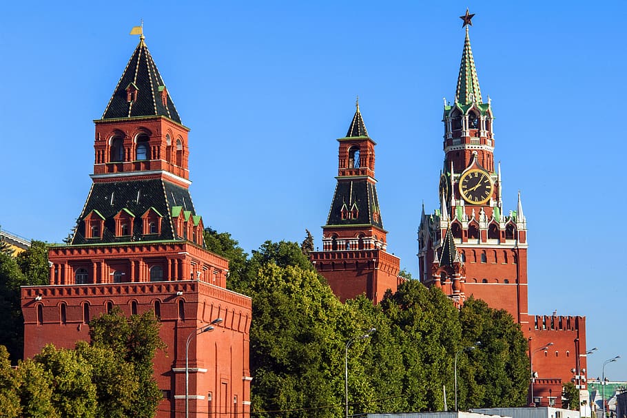 el kremlin, moscú, rusia, turismo, arquitectura, exterior del edificio, estructura construida, árbol, edificio, torre