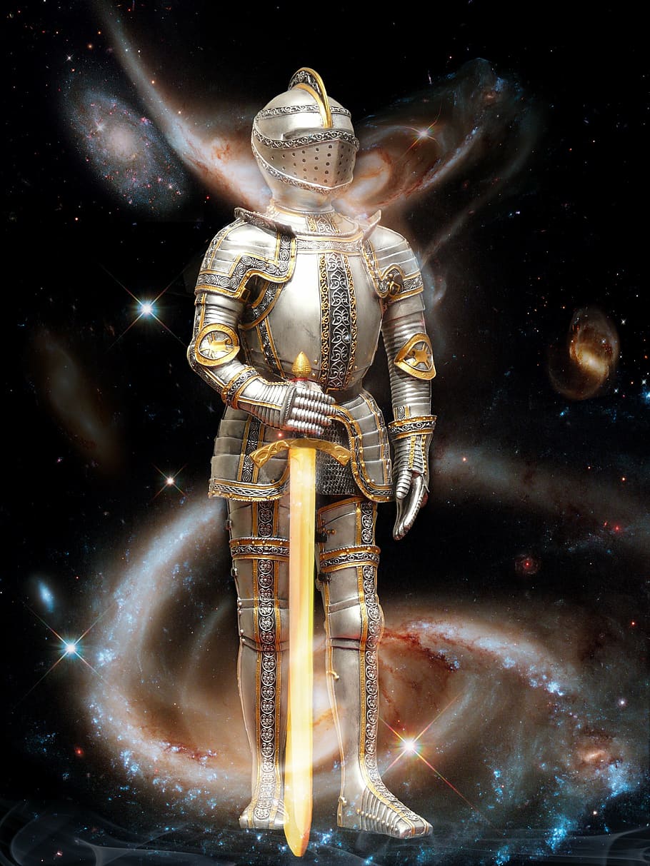 knight, holding, sword, universe, warrior, star, power, star wars, fighter, fantasy picture