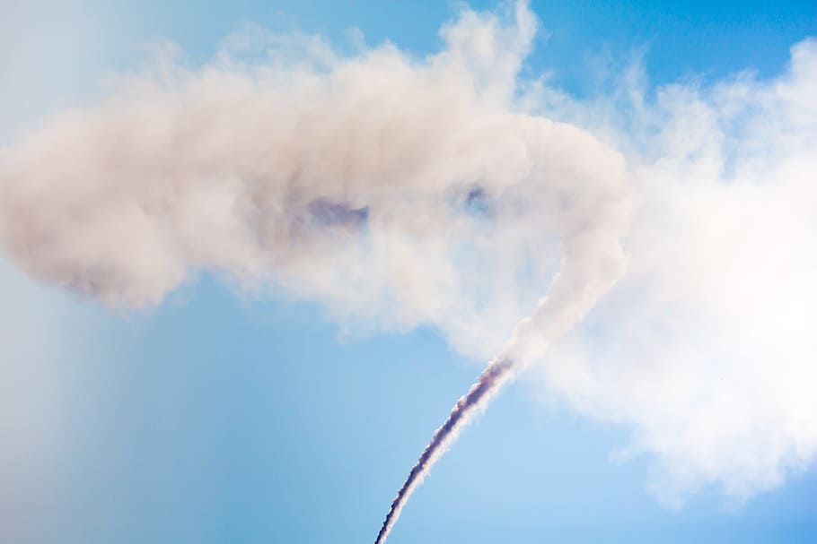 曲技飛行, 飛行機, 煙, 雲, 空, 飛行, スタント, 空中飛行, 雲-空, 煙-物理的構造