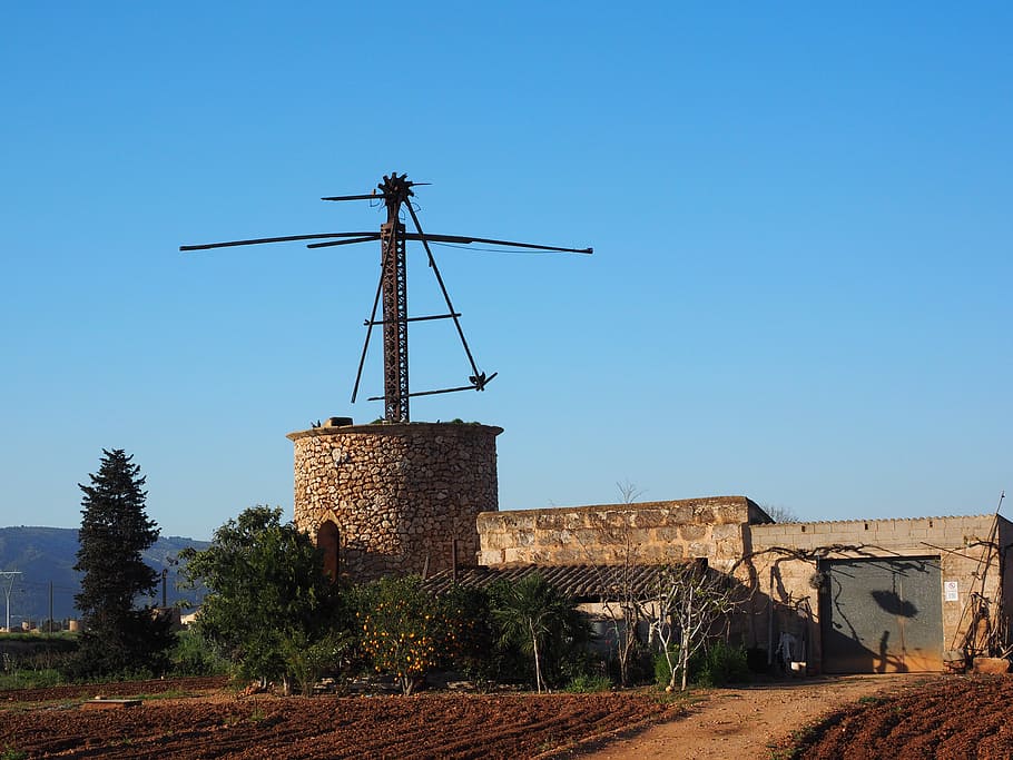 windmill, old, lapsed, ruin, mallorca, muro, mill, wind energy, wing, wind power