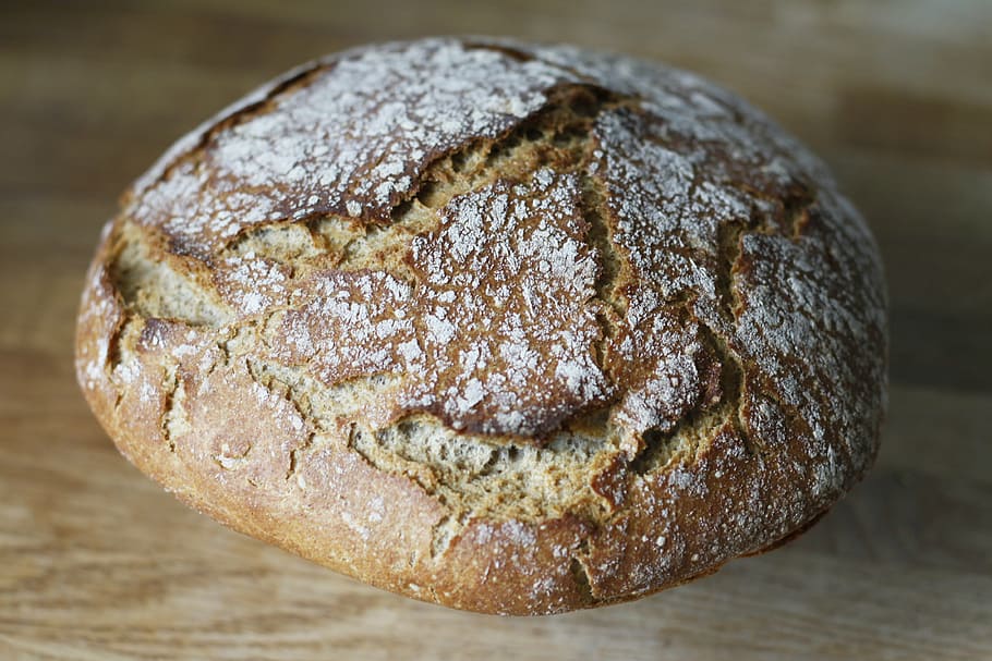 baked crinkles, flour, rye, bread, home made, kitchen, spelt, homemade bread, food, wood - Material