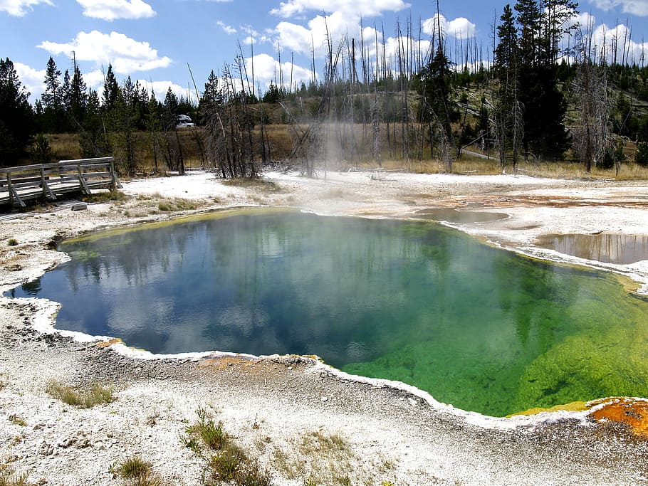 Yellowstone National Park, Wyoming, Usa, landscape, scenery, tourist attraction, erosion, geyser, nature, volcanic