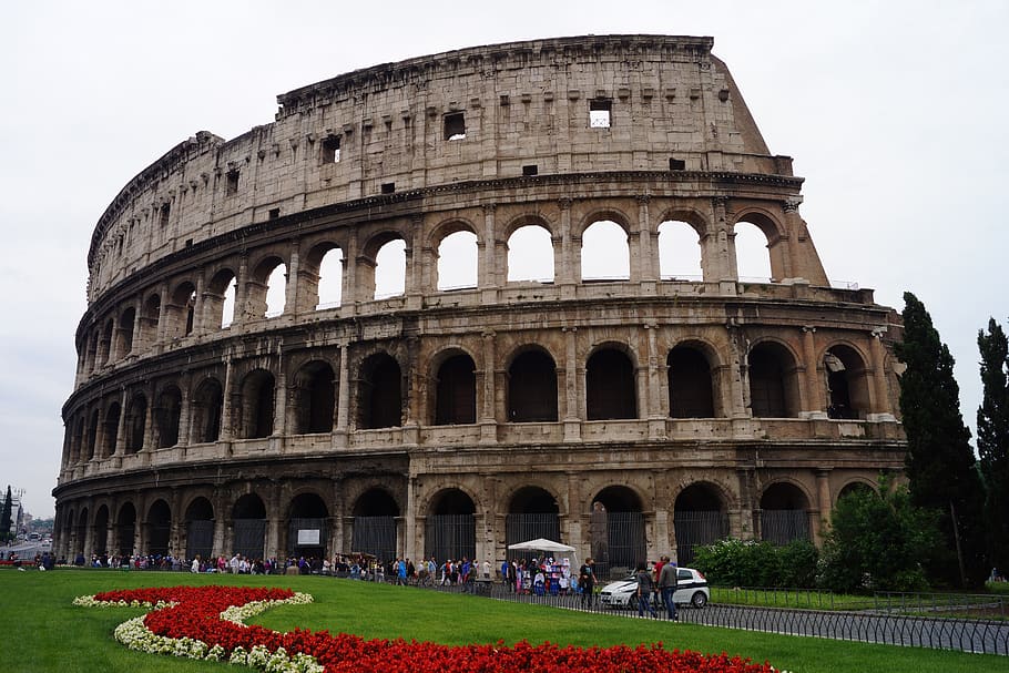 rome, colosseum, italy, antique, arena, history, the past, ancient, arch, tourism
