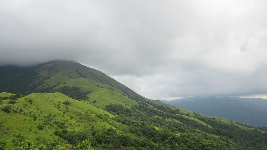 mountains, karnataka, kumara, parvatha, kukke, india, western, ghats, mountain, cloud - sky