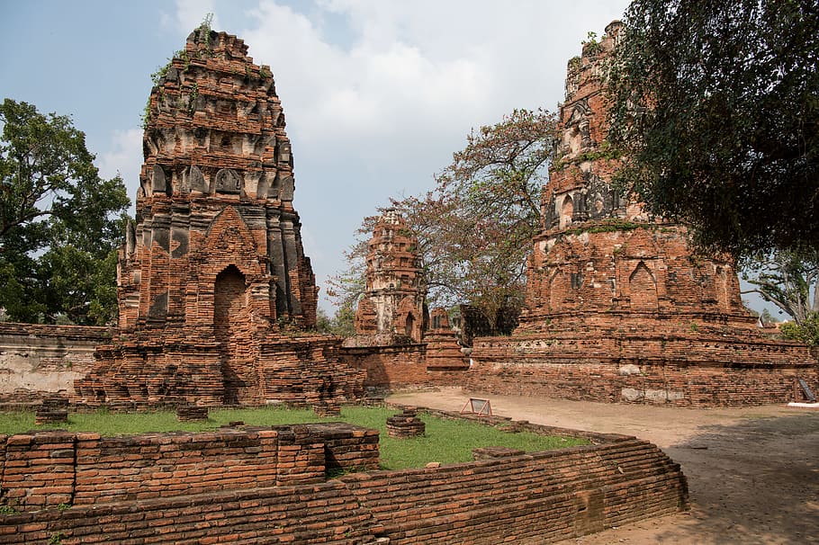 thailand, ayutthaya, ruins, history, old temples, architecture, the past, built structure, religion, place of worship
