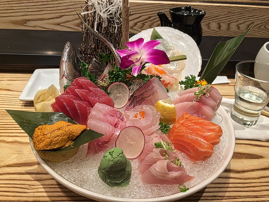 sashimi, sushi, sake, japanese, seafood, delicacy, fish, food and drink, food, freshness