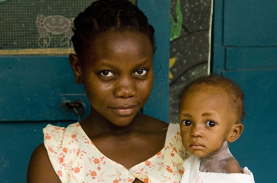 Haití, niño, bebé, madre, joven, padre, amor, mujer, tenencia, niña