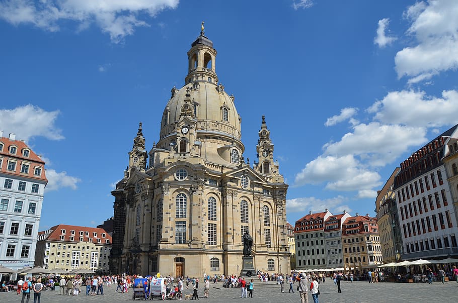 dresden, germany, frauenkirche, church, saxony, historic center, architecture, landmark, building, famous