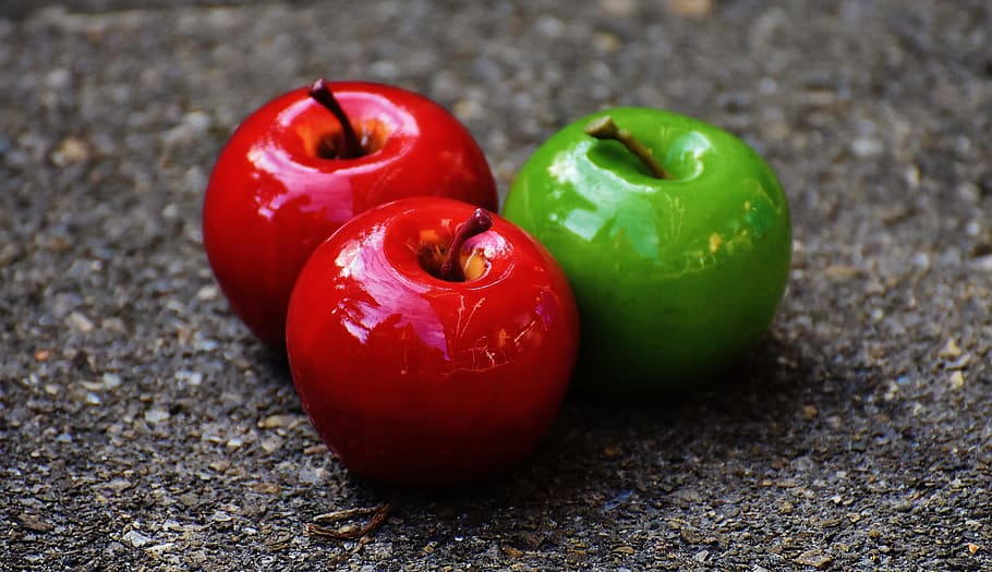 Manzana, rojo, verde, fruta, deco, decoración, manzana roja, manzana verde, comida y bebida, comida
