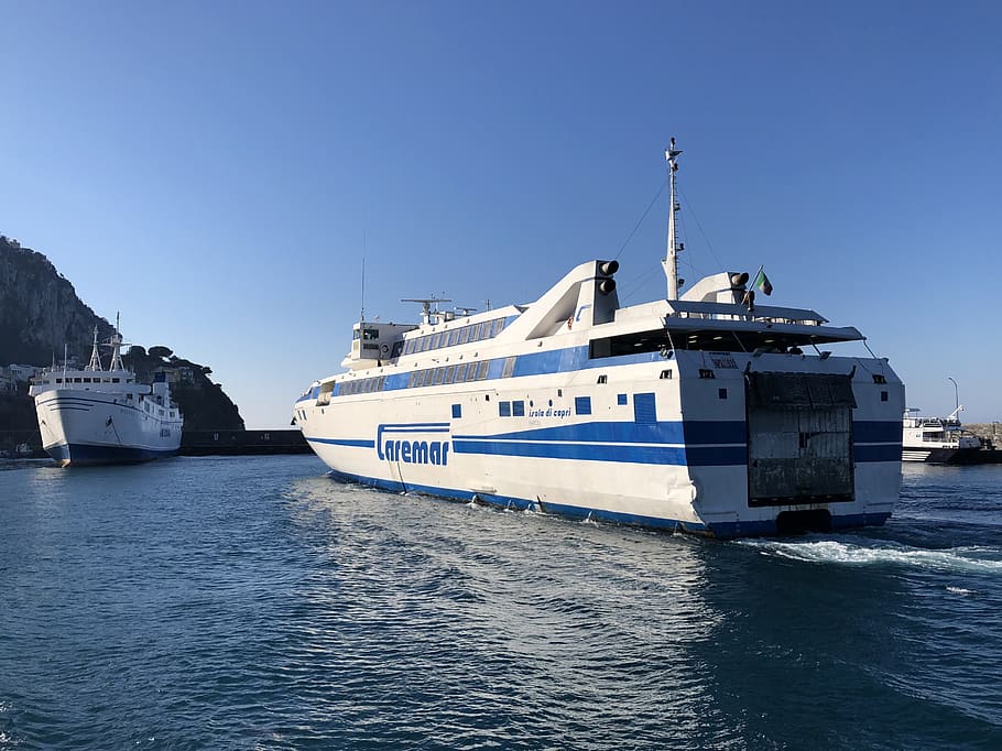 capri, open cit, mar, ferry, boat, ship, mediterranean, tourism, landscape, ocean