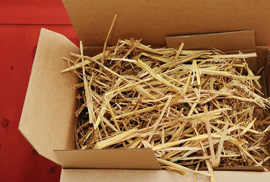 straw, packaging, cardboard, organic packaging, packaging material, send, service, box, box - container, cardboard box