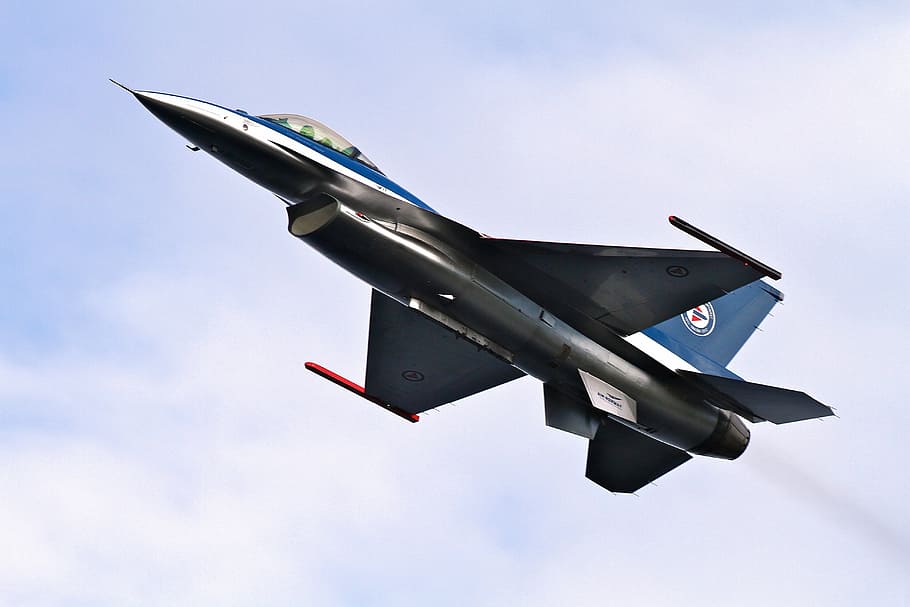 F-16, OTAN, luchador, Avión, vehículo aéreo, vuelo, militar, modo de transporte, transporte, en movimiento