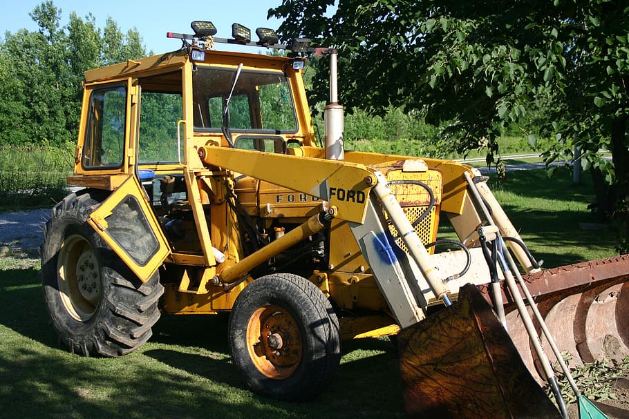 backhoe, rear actor, excavating, equipment, construction, digger, bucket, rusted, old, rusty