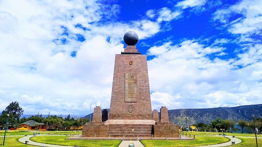 half of the world, monument, quito, ecuador, sky, architecture, cloud - sky, built structure, day, nature
