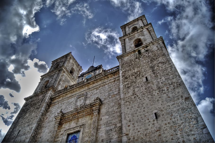 cathedral, valladolid, church, architecture, built structure, building exterior, low angle view, sky, history, the past