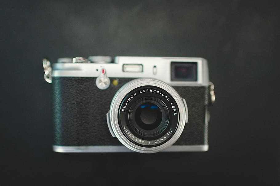 黒, グレー, 黒とグレー, デジタル一眼レフカメラ, カメラ-写真機材, 昔ながらのレトロスタイル, 機器, 古い, 単一のオブジェクト, 写真テーマ