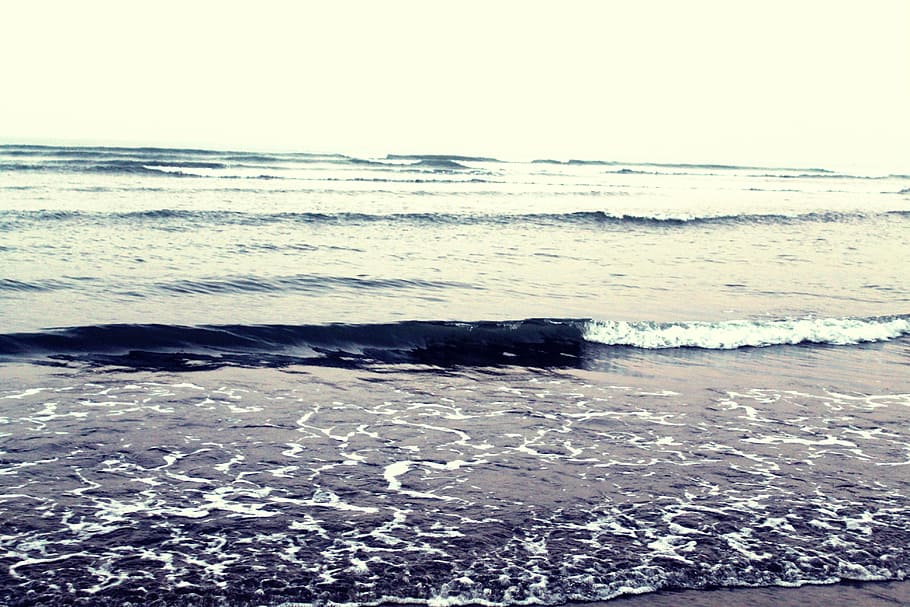 wave, waving, spain, seascape, sea, dramatic sky, landscape, wind, beach, water