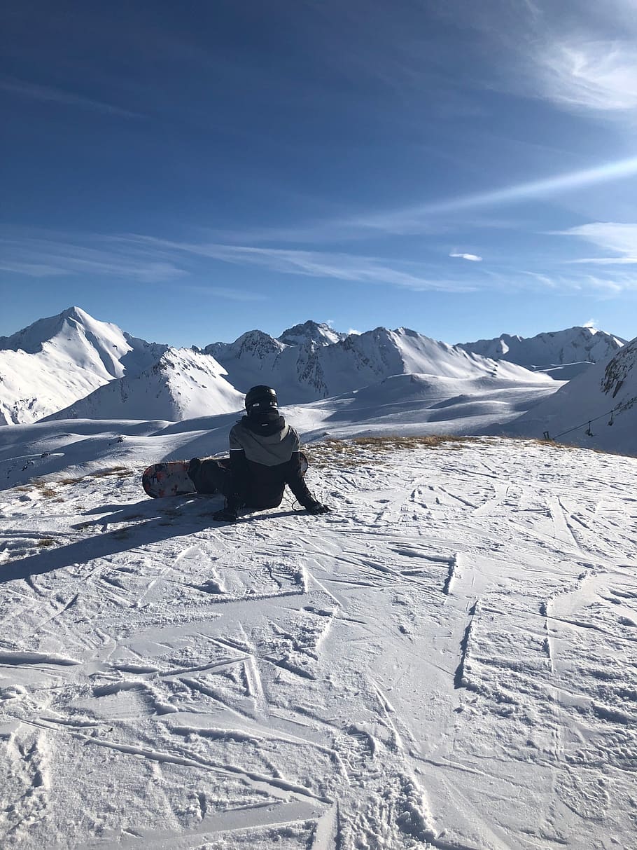 snowboard, conductor de snowboad, ischgl, pista, invierno, esquí, zona de esquí, nieve, pista de esquí, montañas