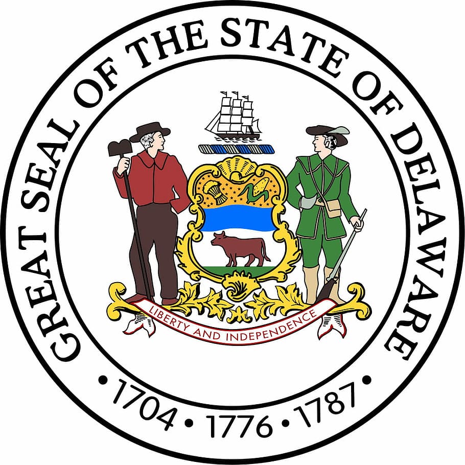 Seal of Delaware, delaware, photos, public domain, seal, illustration, vector, men, adult, people