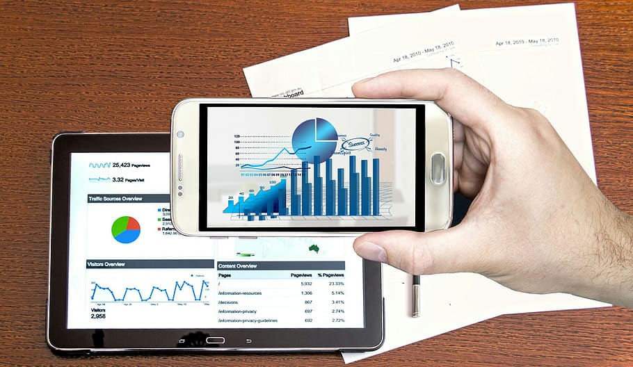 analysis, business, hand, charts, audit, concept, data, device, diagram, digital