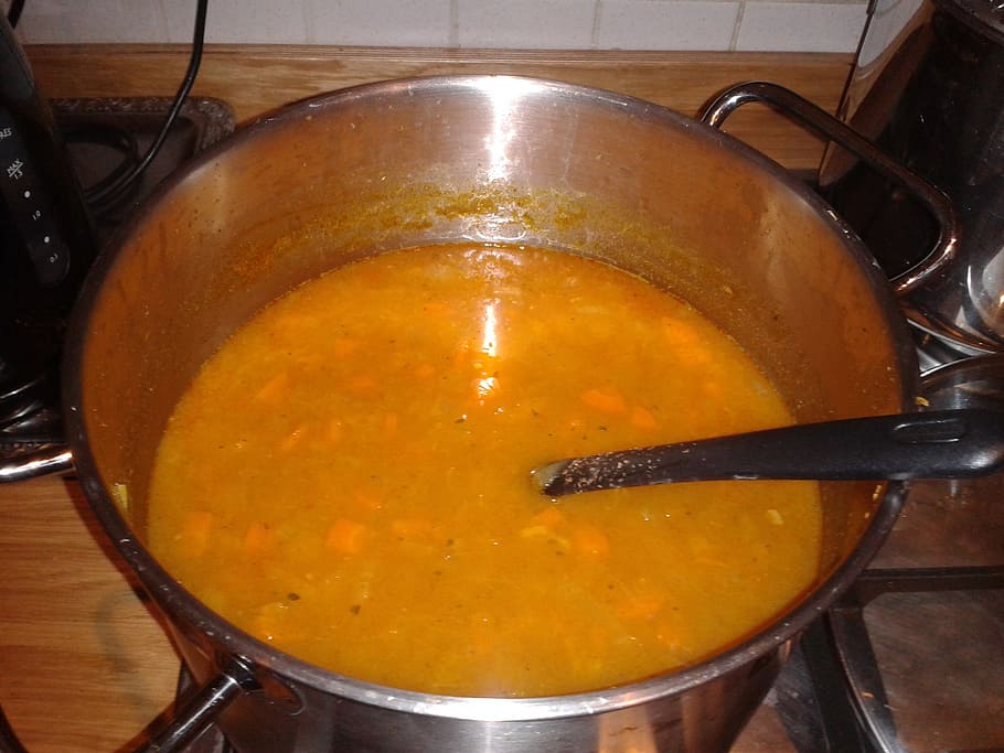 pumpkin soup, result, hunger, full, orange, harvest, halloween, autumn, pleasure, food and drink