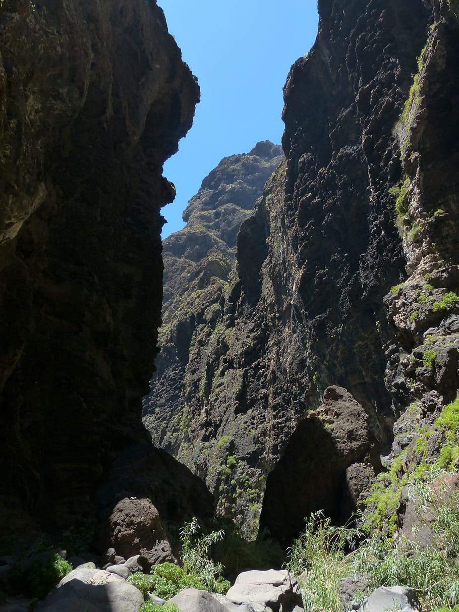 passage, masca ravine, rock, gorge, hike, tenerife, canary islands, mountains, teno mountains, mountain