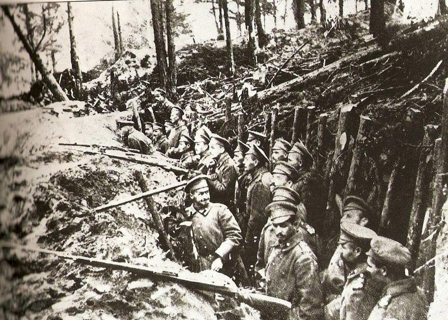 russian forest trench, battle, sarikamish, Russian, Battle of Sarikamish, World War I, combat, forest trench, russian soldiers, troops