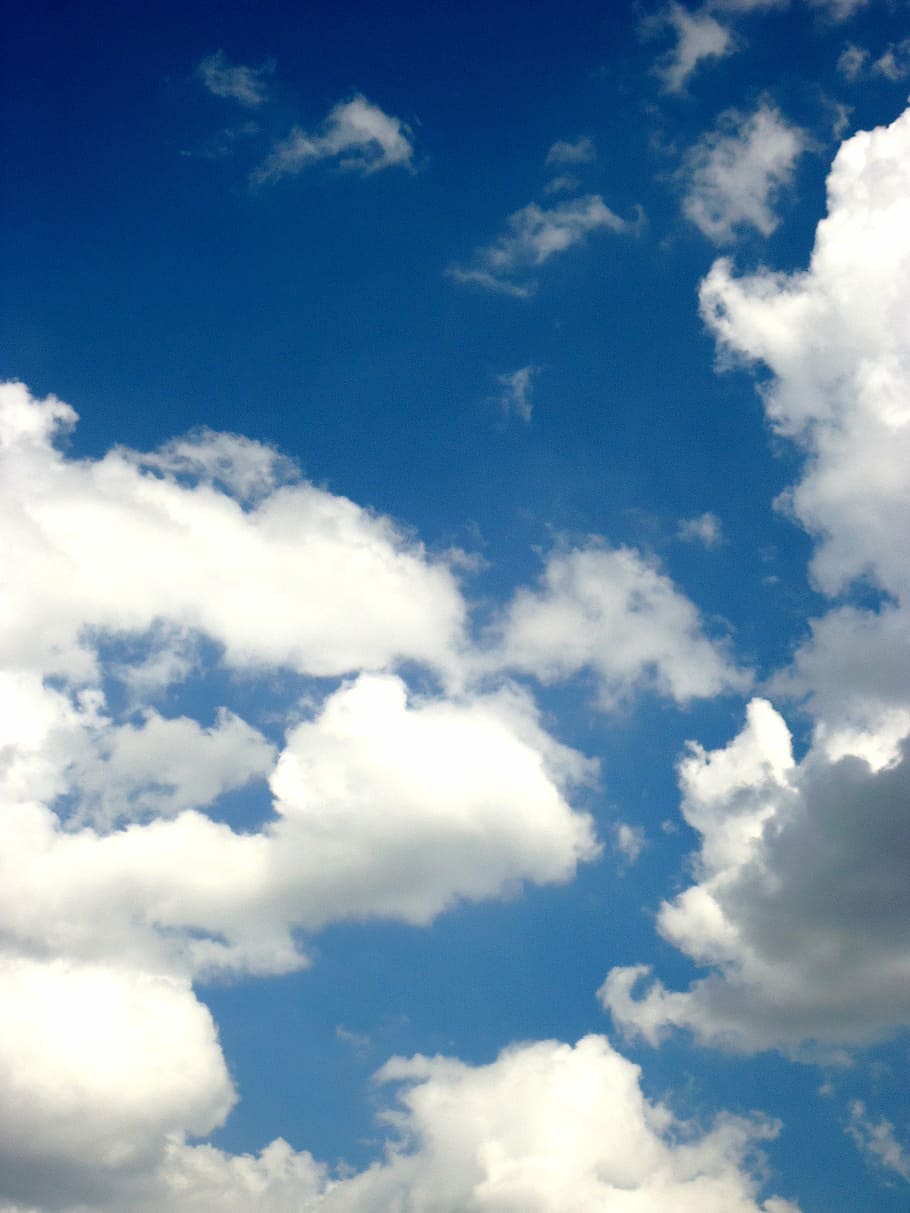 cloudy sky, sky, cloud, blue, white, good looking, nature, weather, cloud - Sky, day