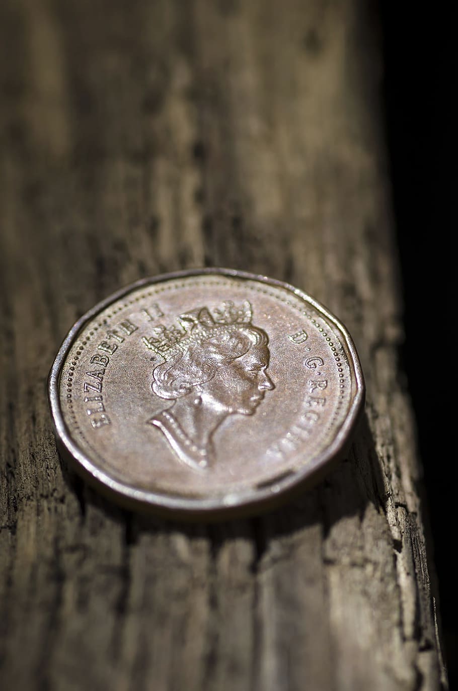Coin, Gbp, Currency, Wood Grain, foreign, finance, wealth, close-up, selective focus, metal