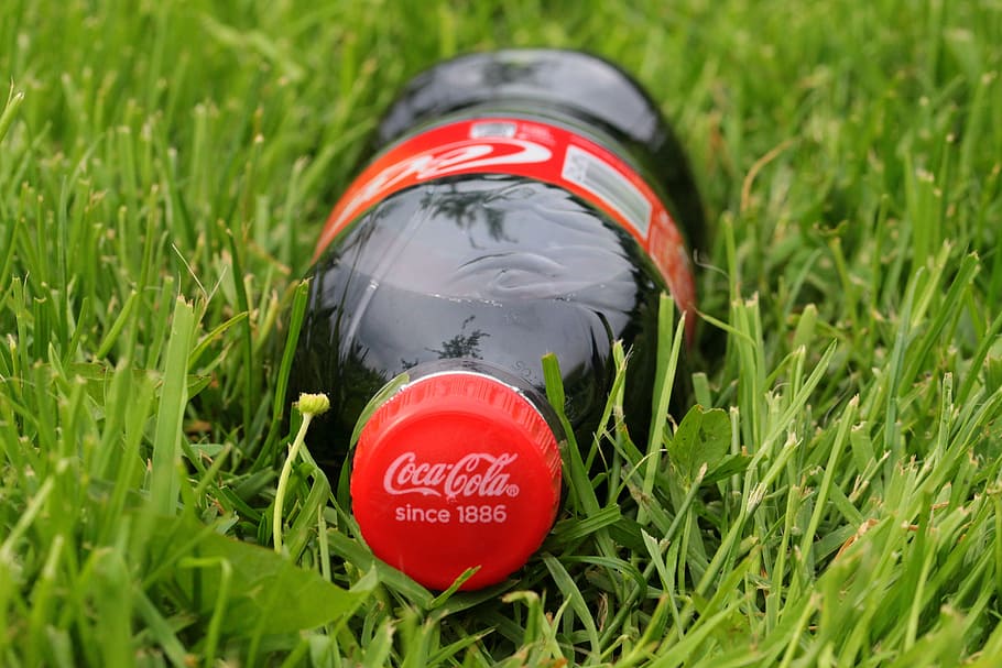 coca-cola bottle, green, grass, Coca Cola, Bottle, Lock, Trademarks, cola, drink, closed