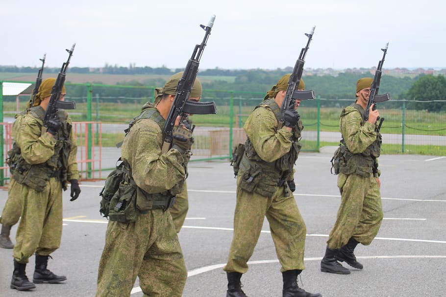 fuerzas especiales, kalashnikov, los luchadores, camuflaje, escuadrón, Militar, fuerzas armadas, gobierno, pistola, arma