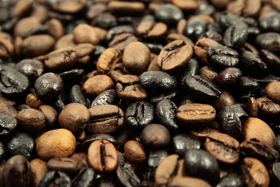 biji kopi, kopi, kacang, panggang, selamat pagi, tutup, coklat, kopi panggang, kafe, minuman