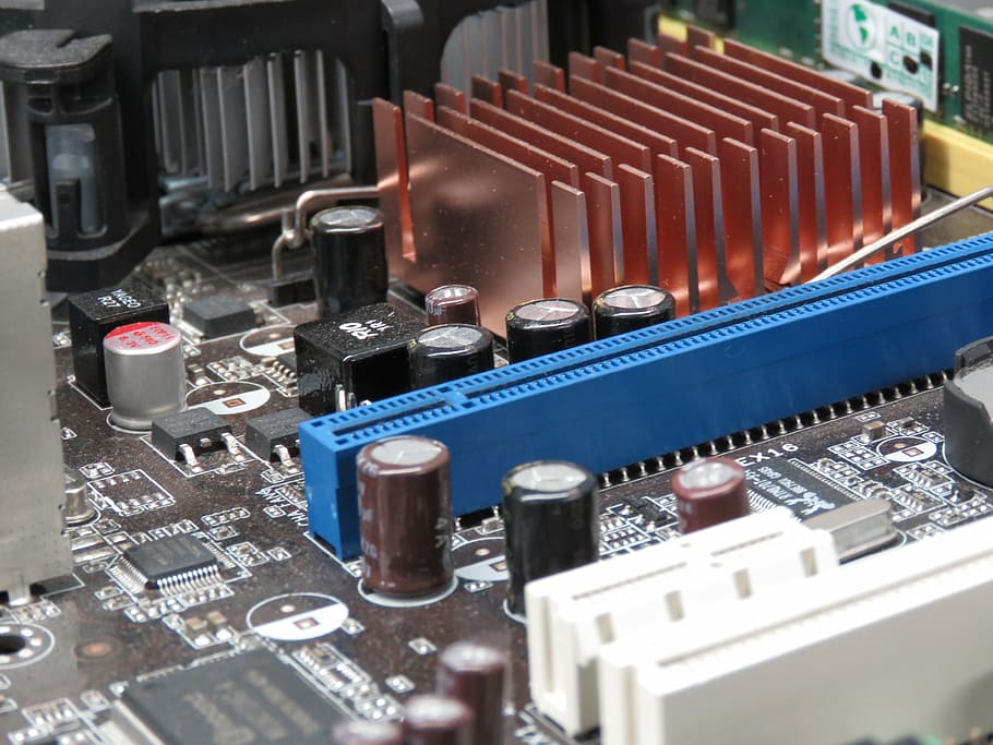 motherboard, capacitors, dicipador, technology, circuit board, computer chip, close-up, electronics industry, industry, indoors