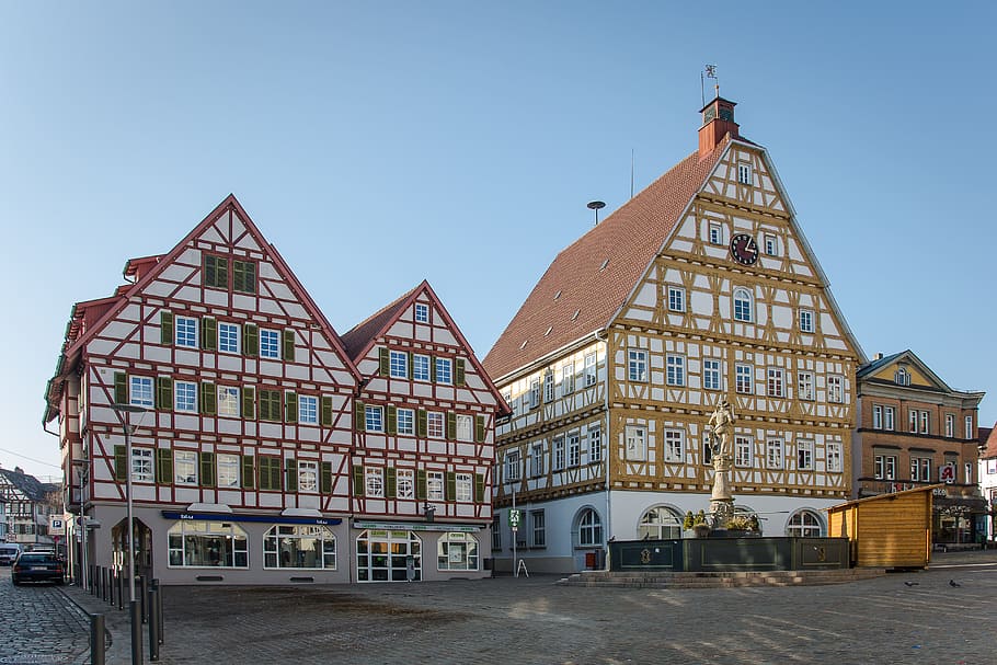 Leonberg, Town Hall, Marketplace, Truss, middle ages, home ownership, architecture, building exterior, house, built structure