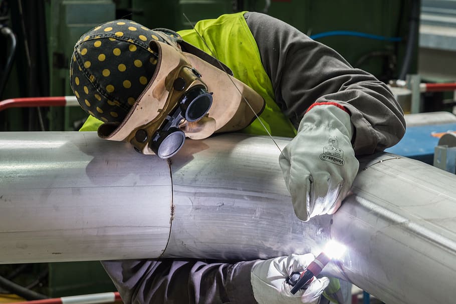 person working, welder, factory, pipes, manual Worker, industry, men, working, occupation, equipment