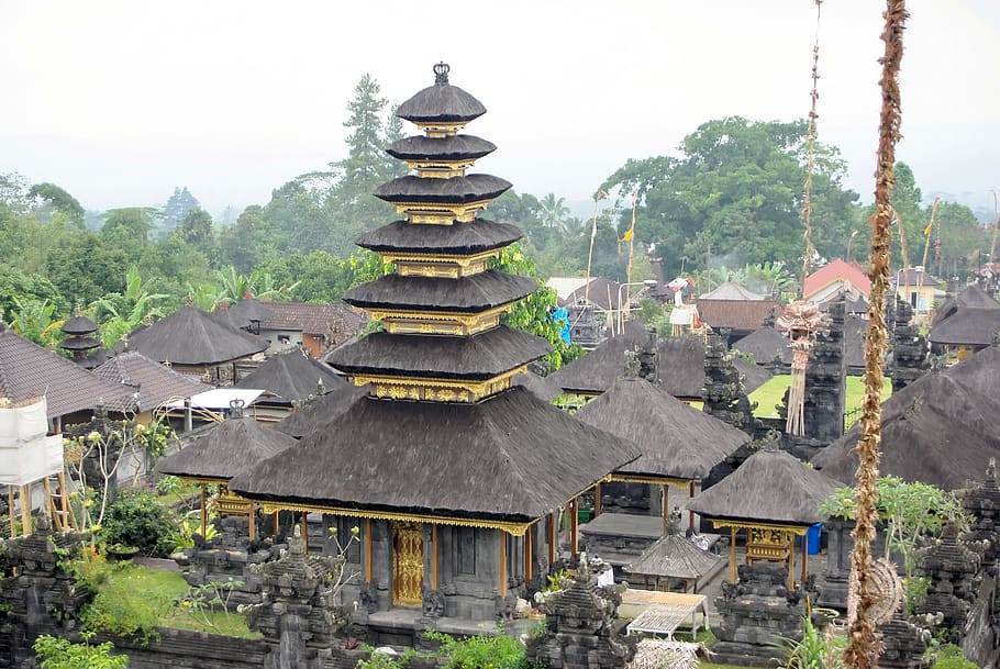 indonésia, bali, besakih, templo, pavilhão, pagode, religião, budismo, tradição, arquitetura
