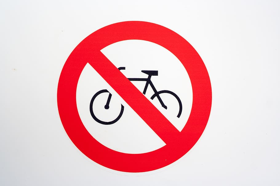 sign, ban, red, wheel, bike, prohibits, banned, white, restriction, round