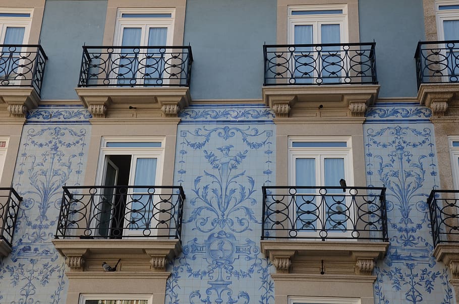 tiles, portuguese windows, portugal, windows, porto, lisbon, blue, walls, home, culture