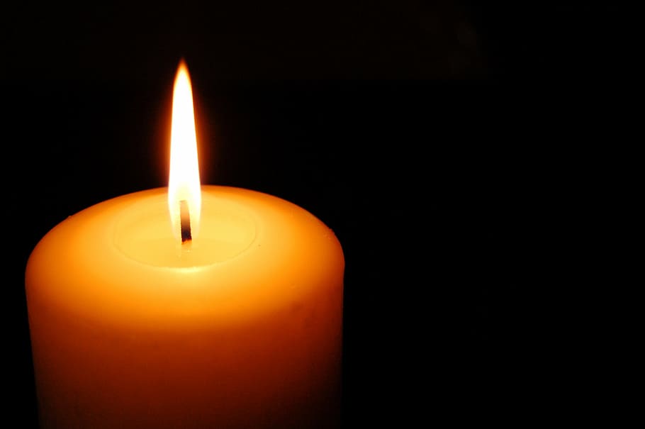 yellow candle, candle, light, fire, flame, dark, night, fire - Natural Phenomenon, burning, wax
