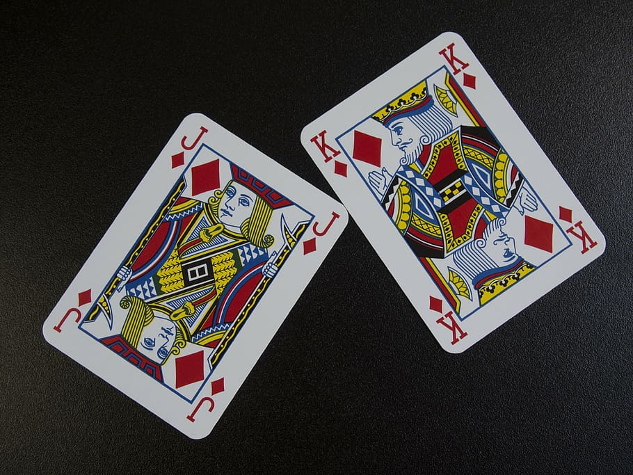 playing cards, diamonds, jack, king, prince, father, son, conflict, dispute, dominance