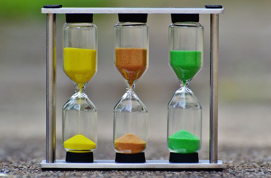 3-panel hourglass, hourglass, time, sand, transience, run out, amount of time, transient, minute, timepiece