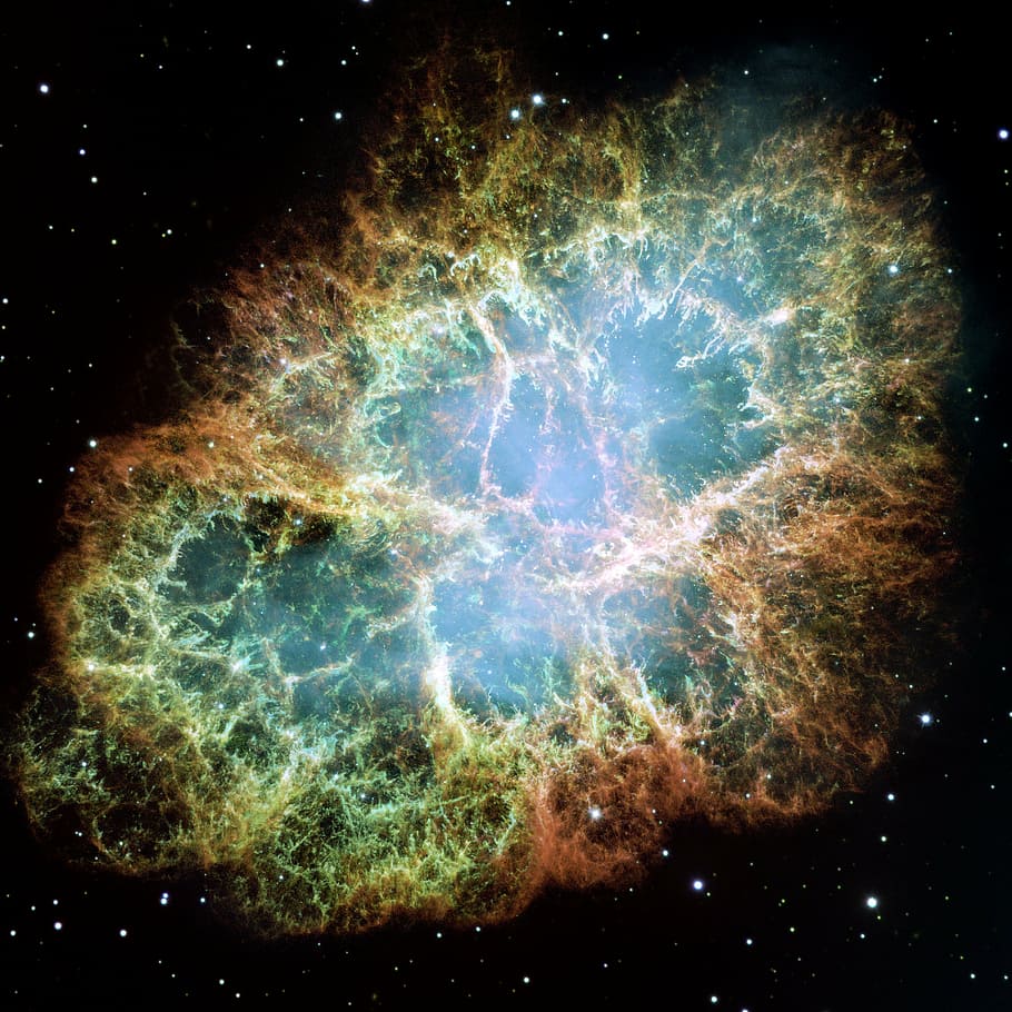 crab nebula, supernova remnant, supernova, pulsar wind fog, constellation taurus, constellation messier catalogue, m 1, ngc 1952, galaxy, starry sky