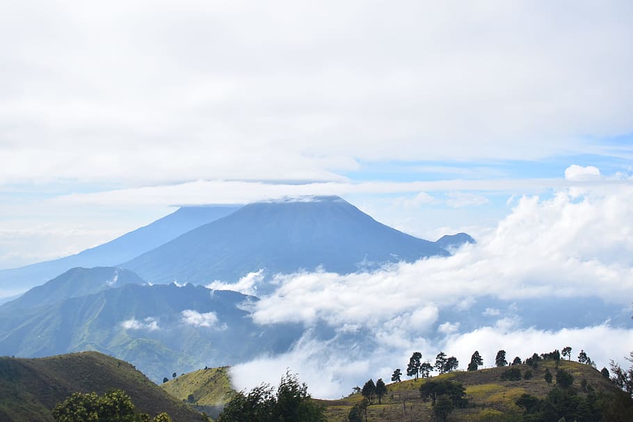 mountain, landscape, indonesia, travel, outdoor, nature, scenery, scenic, cloud, scenics - nature