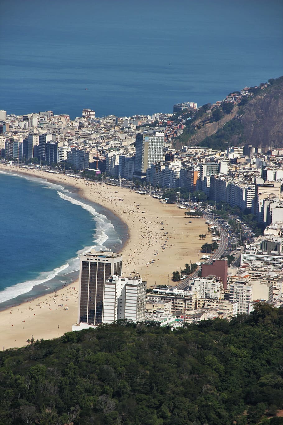 copacabana, vista desde el pan de azúcar, río de janeiro, lugares de interés, playa de fama mundial, conocida, mundialmente famosa, vale la pena visitar, brasil, magnífico