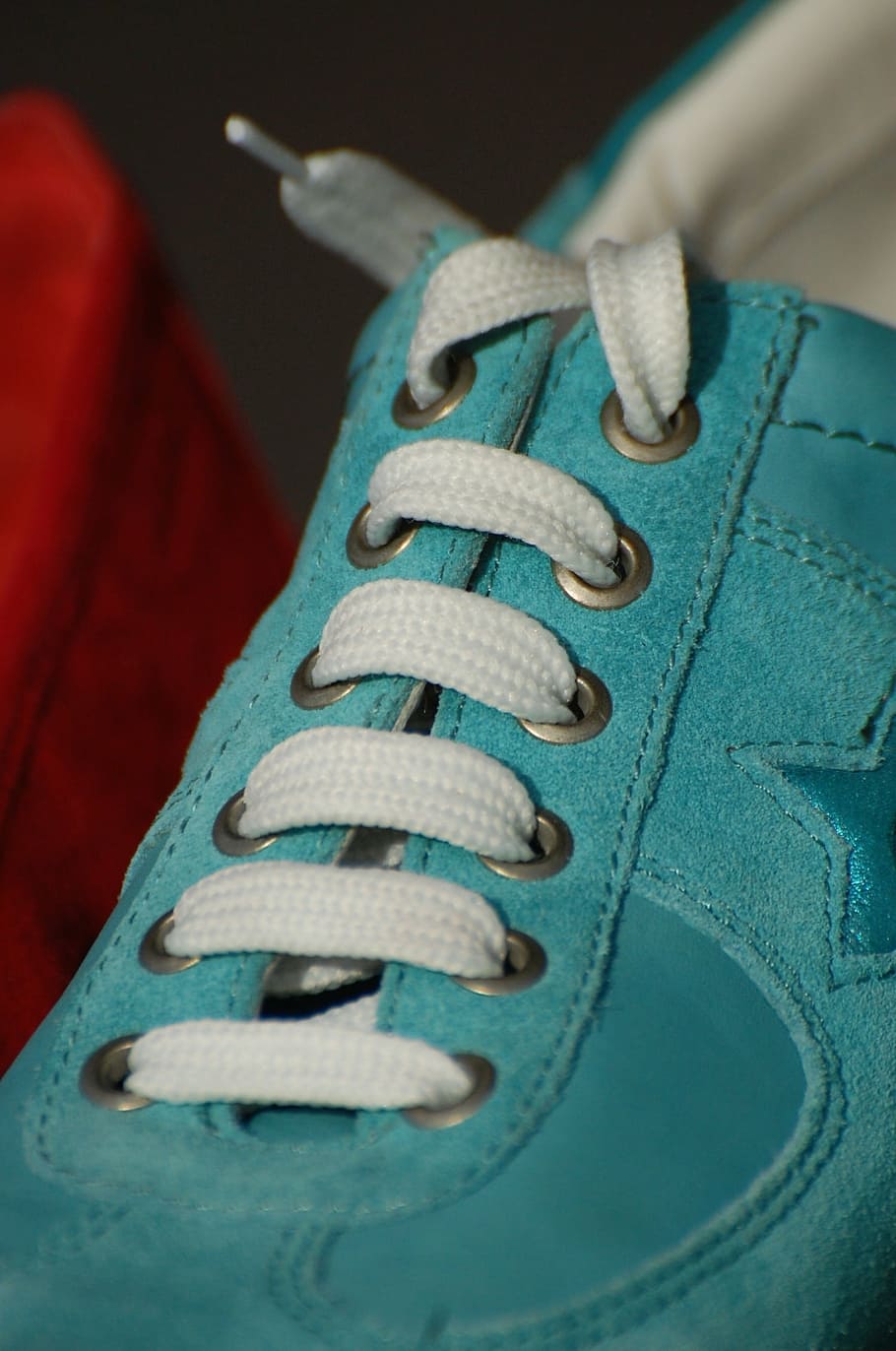 shoe, shoelace, green, white, garment, sport, clothing, sports Shoe, pair, close-up